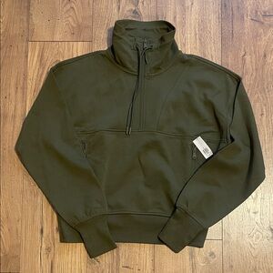 Old Navy Olive Green Quarter-Zip Sweatshirt